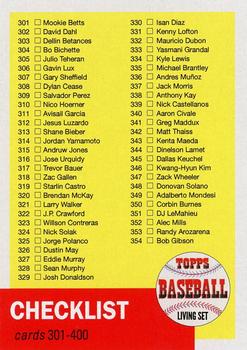 2021 Topps Living - Checklists #CL-04 Checklist 301-400 Front