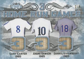 2021 Leaf Lumber - 3 Home Run Games Relics Platinum #3HRG-12 Gary Carter / Andre Dawson / Darryl Strawberry Front