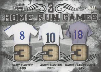 2021 Leaf Lumber - 3 Home Run Games Relics Pewter #3HRG-12 Gary Carter / Andre Dawson / Darryl Strawberry Front