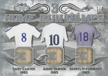 2021 Leaf Lumber - 3 Home Run Games Relics Silver #3HRG-12 Gary Carter / Andre Dawson / Darryl Strawberry Front