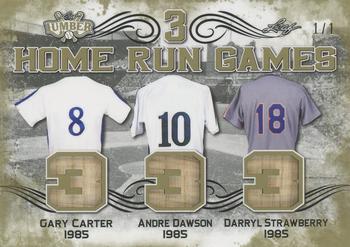 2021 Leaf Lumber - 3 Home Run Games Relics Gold #3HRG-12 Gary Carter / Andre Dawson / Darryl Strawberry Front