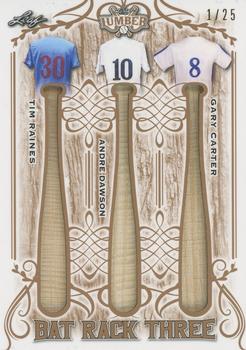 2021 Leaf Lumber - Bat Rack Triple Relics Bronze #BR3-07 Tim Raines / Andre Dawson / Gary Carter Front