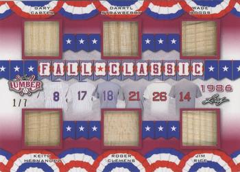 2021 Leaf Lumber - Fall Classic Relics Red #FC-06 Gary Carter / Keith Hernandez / Darryl Strawberry / Roger Clemens / Wade Boggs / Jim Rice Front