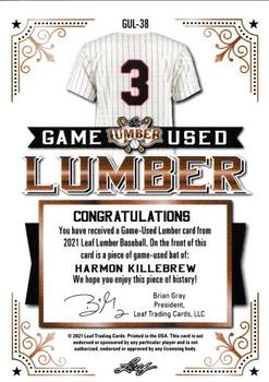 2021 Leaf Lumber - Game Used Lumber Bronze #GUL-38 Harmon Killebrew Back