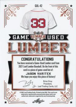2021 Leaf Lumber - Game Used Lumber Pewter #GUL-42 Jason Varitek Back