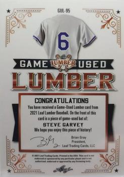 2021 Leaf Lumber - Game Used Lumber Silver #GUL-95 Steve Garvey Back