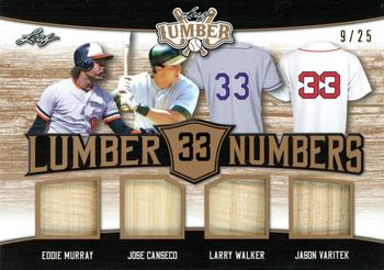 2021 Leaf Lumber - Lumber Numbers Relics Bronze #LN-22 Eddie Murray / Jose Canseco / Larry Walker / Jason Varitek Front