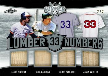 2021 Leaf Lumber - Lumber Numbers Relics Silver #LN-22 Eddie Murray / Jose Canseco / Larry Walker / Jason Varitek Front