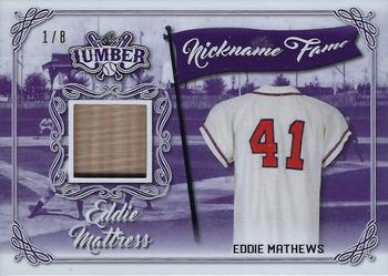 2021 Leaf Lumber - Nickname Fame Relics Purple #NF-13 Eddie Mathews Front