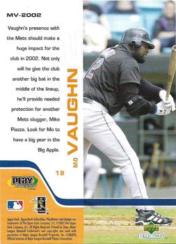 2002 Upper Deck Collectibles MLB PlayMakers Special Edition #MV-2002 Mo Vaughn Back