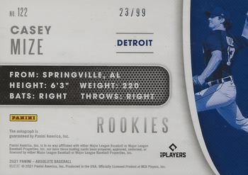 2021 Panini Absolute #122 Casey Mize Back