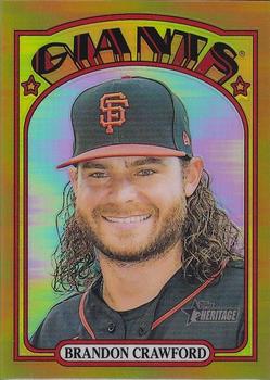 2021 Topps Heritage - Chrome Gold Refractor #372 Brandon Crawford Front
