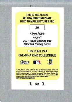 2021 Topps Opening Day - Printing Plates Yellow #89 Albert Pujols Back