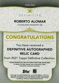2021 Topps Definitive Collection - Definitive Autographed Relic #DARC-RA2 Roberto Alomar Back
