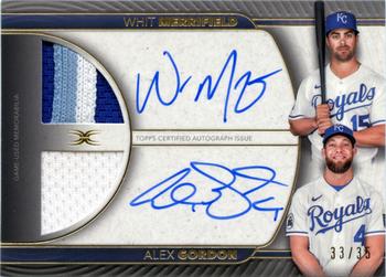 2021 Topps Definitive Collection - Dual Autographed Relic Collection #DAR-MGO Alex Gordon / Whit Merrifield Front