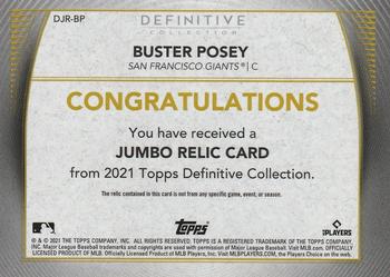 2021 Topps Definitive Collection - Jumbo Relic Collection Green #DJR-BP Buster Posey Back