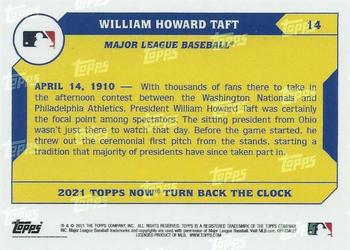 2021 Topps Now Turn Back the Clock #14 William Howard Taft Back