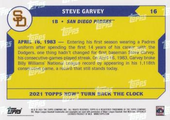 2021 Topps Now Turn Back the Clock #16 Steve Garvey Back