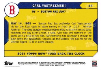 2021 Topps Now Turn Back the Clock #44 Carl Yastrzemski Back