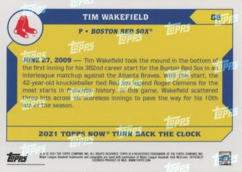 2021 Topps Now Turn Back the Clock #88 Tim Wakefield Back