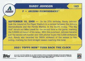 2021 Topps Now Turn Back the Clock - Cherry #163 Randy Johnson Back