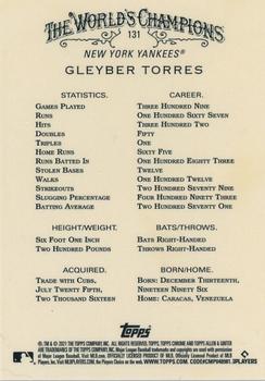 2021 Topps Allen & Ginter Chrome #131 Gleyber Torres Back