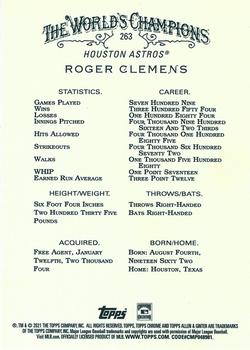 2021 Topps Allen & Ginter Chrome #263 Roger Clemens Back