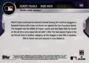 2021 Topps Now - Blue #286 Albert Pujols / Babe Ruth Back