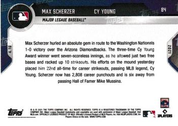 2021 Topps Now - Purple #84 Max Scherzer / Cy Young Back