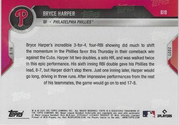 2021 Topps Now - Purple #819 Bryce Harper Back