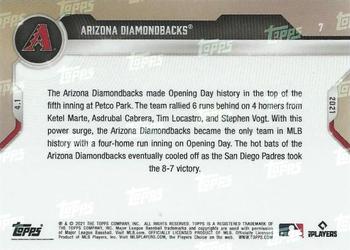 2021 Topps Now - Red #7 Arizona Diamondbacks Back