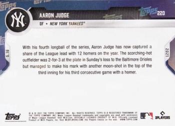2021 Topps Now - Red #220 Aaron Judge Back