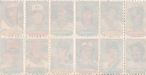 1974 Topps Stamps - Stamp Panels #NNO Bill North / Frank Duffy / Sparky Lyle / Billy Williams / John Boccabella / Lee May /  Earl Williams / Chris Speier /  Darrell Evans /  Don Money / Ted Sizemore /  Wayne Twitchell Back