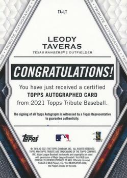 2021 Topps Tribute - Tribute Autographs #TA-LT Leody Taveras Back