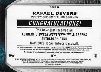 2021 Topps Tribute - Green Monster Wall Graphs #GMAR-RD Rafael Devers Back