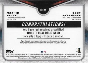 2021 Topps Tribute - Dual Relics Two Player #DR2-BB Mookie Betts / Cody Bellinger Back