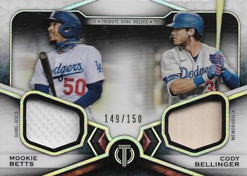 2021 Topps Tribute - Dual Relics Two Player #DR2-BB Mookie Betts / Cody Bellinger Front
