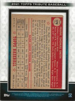 2021 Topps Tribute - Framed Tribute to 1952 Toppers #179 Frank Smith Back
