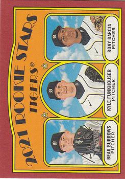2021 Topps Heritage - Red #71 2021 Rookie Stars - Tigers - Beau Burrows / Rony Garcia / Kyle Funkhouser Front