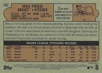 2021 Topps Heritage - Red #262 Max Fried Back