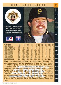 1993 Score #83 Mike LaValliere Back