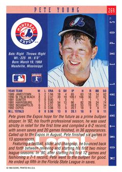 1993 Score #269 Pete Young Back