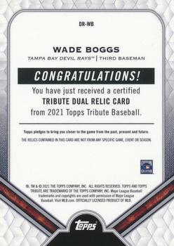 2021 Topps Tribute - Dual Relics Single Player Green #DR-WB Wade Boggs Back