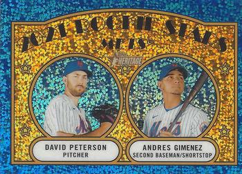 2021 Topps Heritage - Chrome Blue Sparkle #5 2021 Rookie Stars - Mets - Andres Gimenez / David Peterson Front