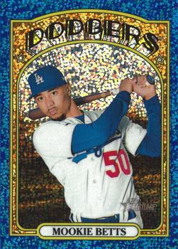 2021 Topps Heritage - Chrome Blue Sparkle #167 Mookie Betts Front