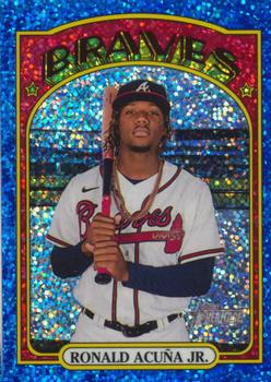 2021 Topps Heritage - Chrome Blue Sparkle #299 Ronald Acuña Jr. Front