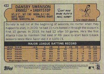 2021 Topps Heritage - Chrome Blue Sparkle #433 Dansby Swanson Back