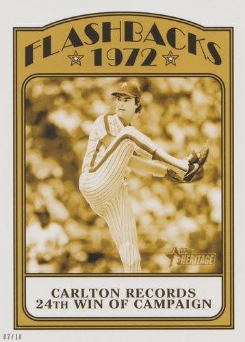2021 Topps Heritage Baseball Flashbacks 5x7 - Gold 5x7 #BFB-SC Steve Carlton Front