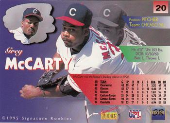 1996 Signature Rookies Preview #20 Greg McCarthy Back