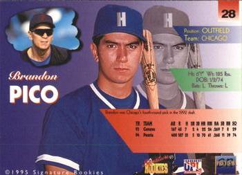 1996 Signature Rookies Preview #28 Brandon Pico Back